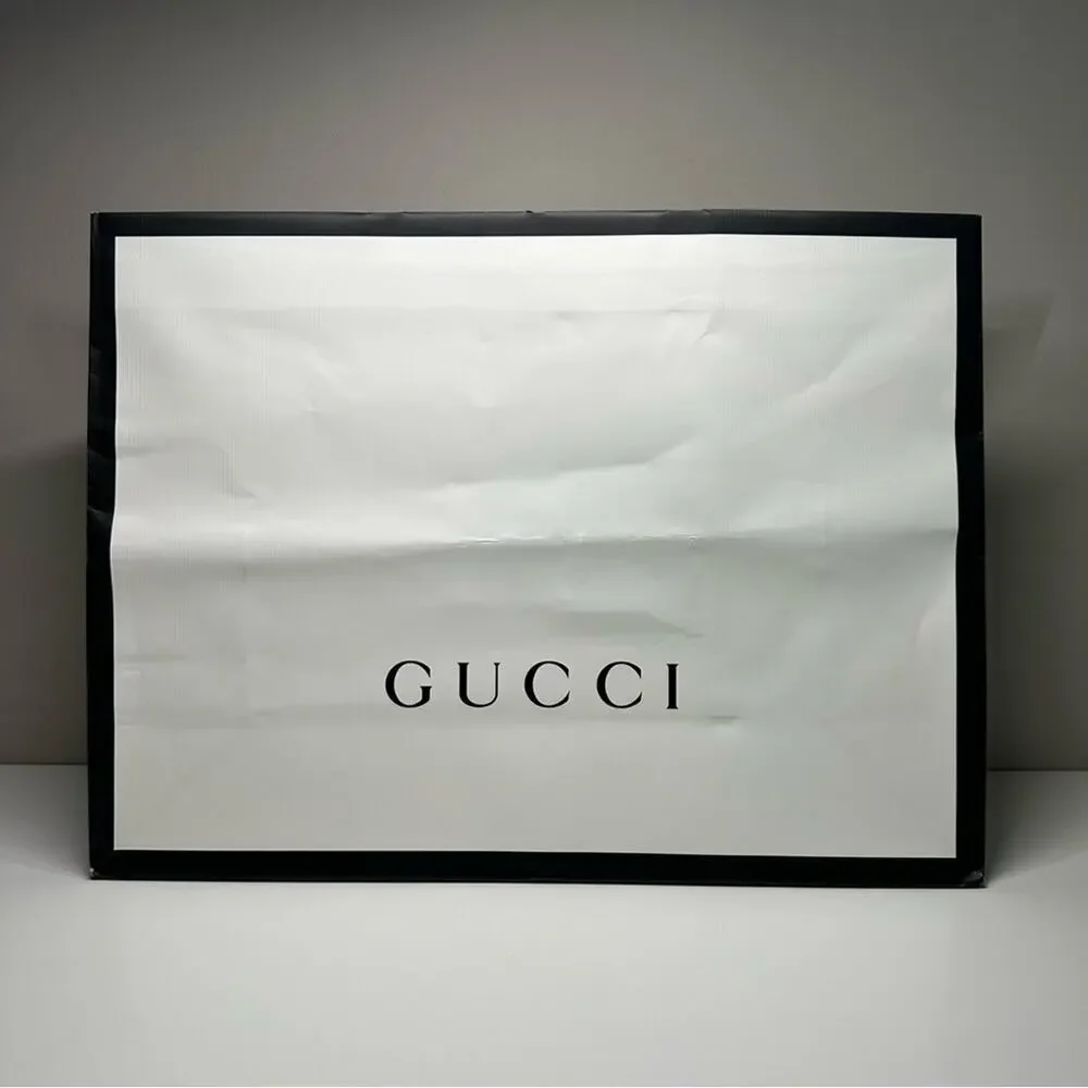 Gucci | Large Gift Bag | White/Black | 18.75 W x 14 H x 6.75 D inch